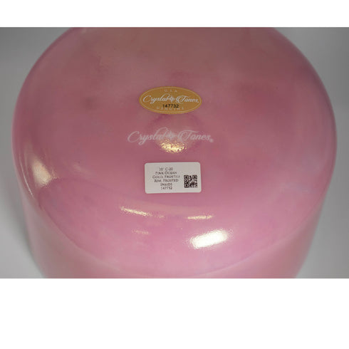 10" C-20 Pink Ocean Gold Frosted Rim Frosted Inside Alchemy™ Crystal Tones Singing Bowl